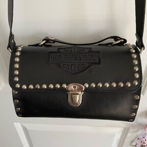 Black leather authentic Harley Davidson satchel